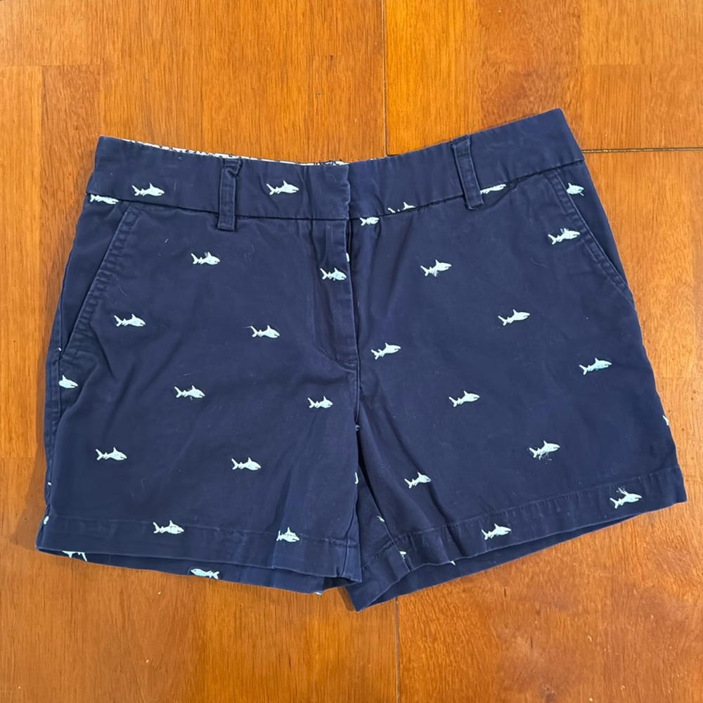 Shark Embroidered Shorts
